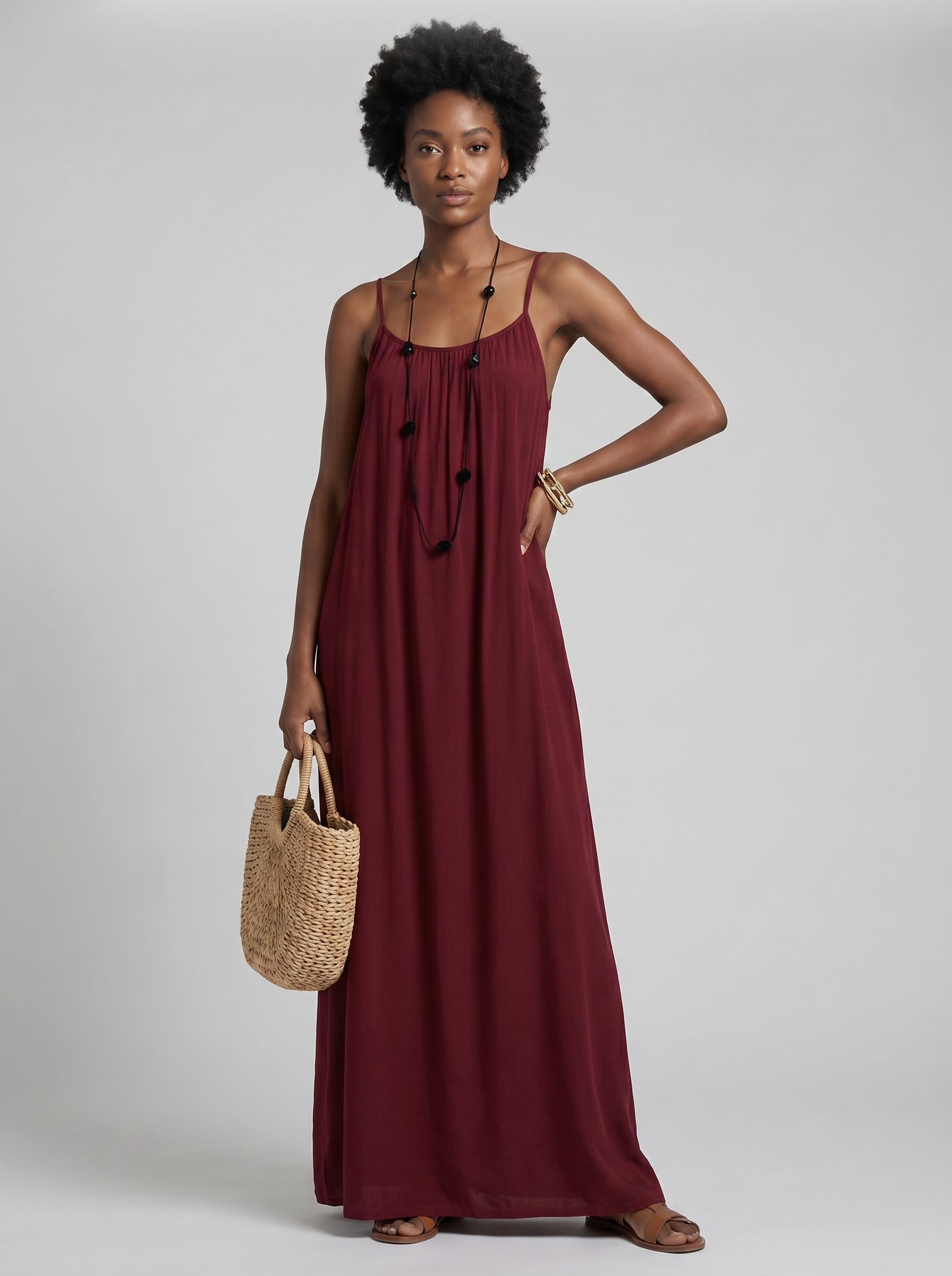 Vestido Espalda Escultural con Tirantes Ajustables