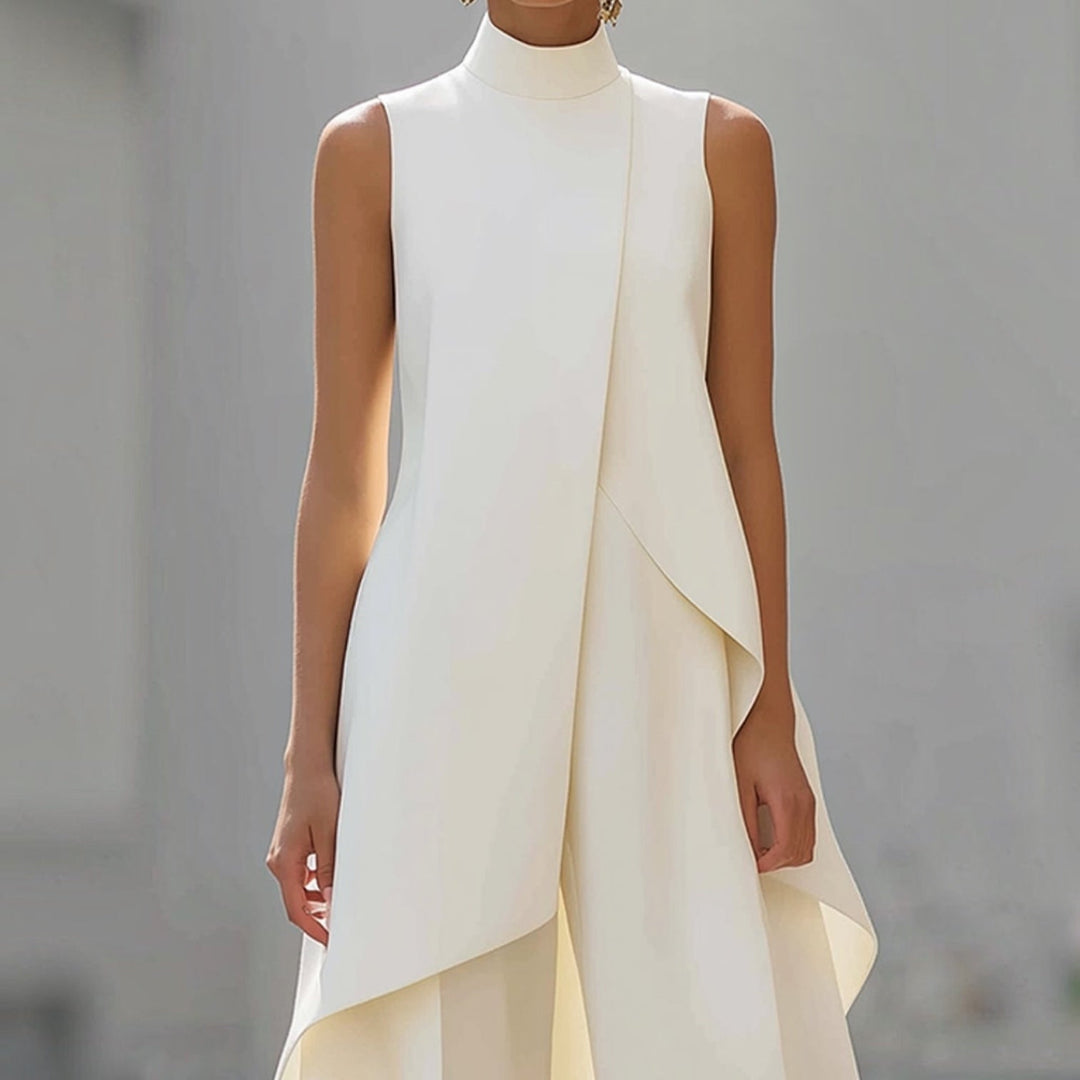 Mono Lucía | Elegante de Cuello Alto y Pantalón Ancho