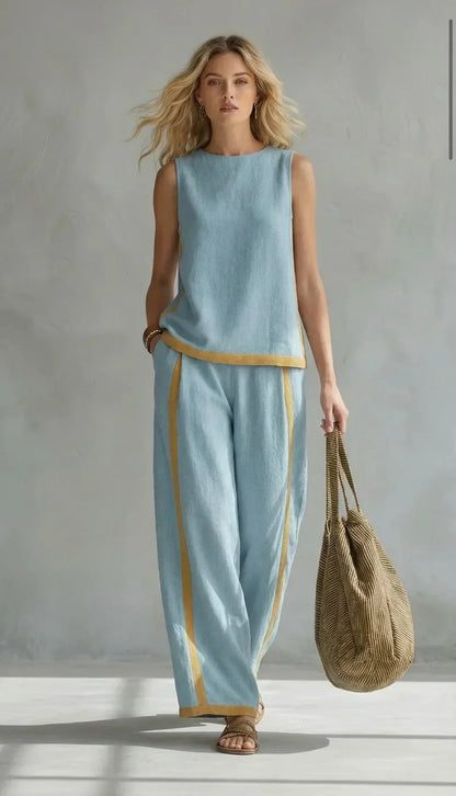 Ursula | Conjunto Chaleco y Pantalón Bicolor