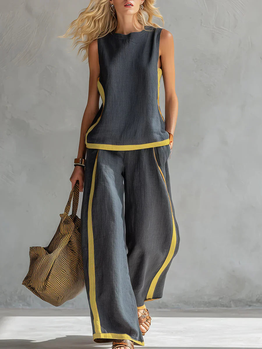 Ursula | Conjunto Chaleco y Pantalón Bicolor