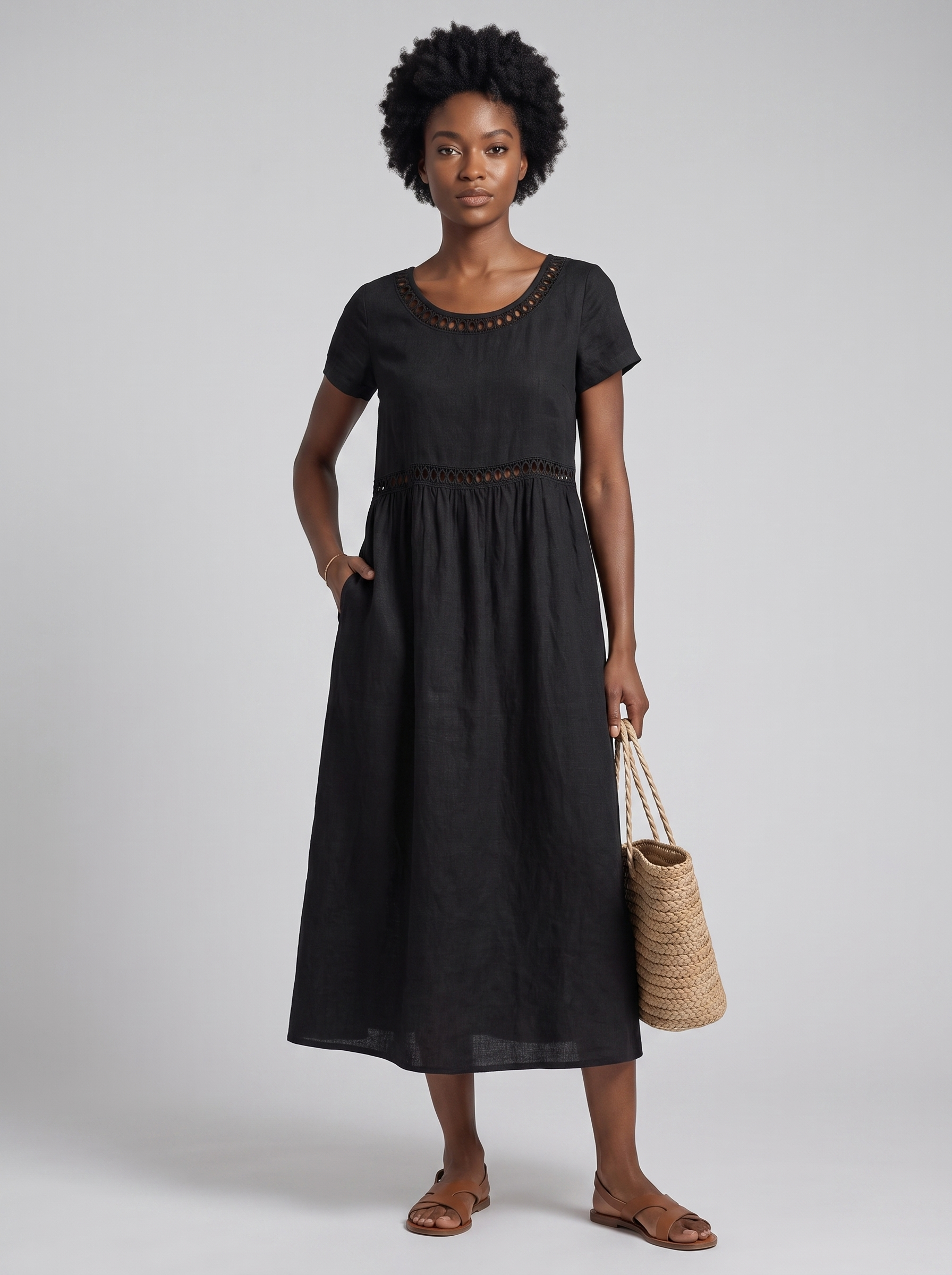 Livia | Vestido Bordado de Lino
