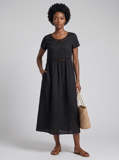 Livia | Vestido Bordado de Lino
