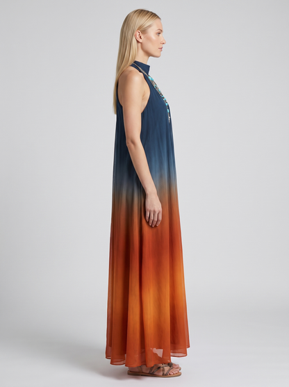 Paula | Vestido Largo Halter Degradado