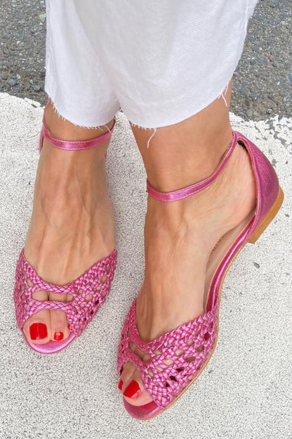 Isadora | Sandalias Doradas Trenzadas