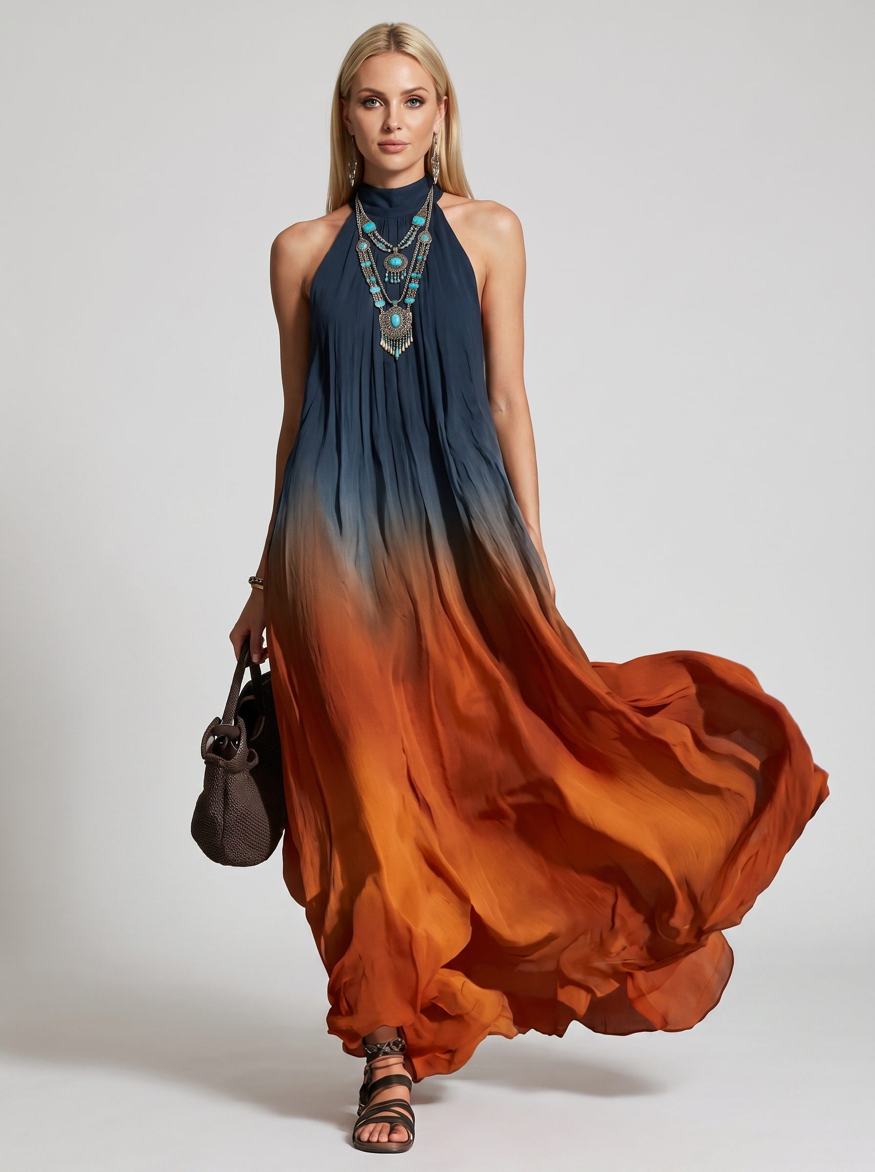 Paula | Vestido Largo Halter Degradado