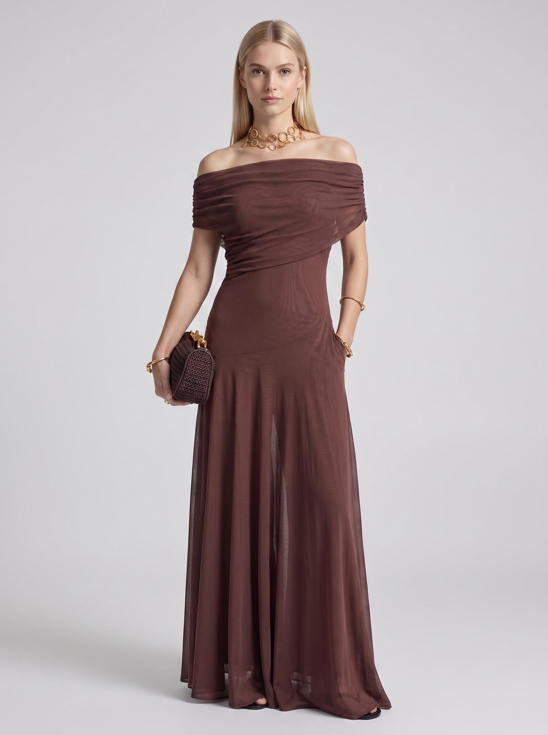 Marzia | Vestido Largo Toledo Hombros Descubiertos