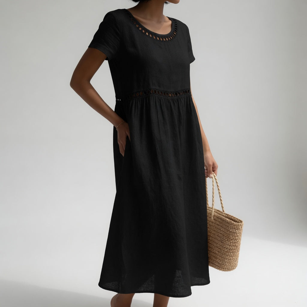 Livia | Vestido Bordado de Lino