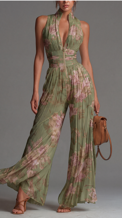 LEA — Chiffon-Jumpsuit mit Blumenmuster