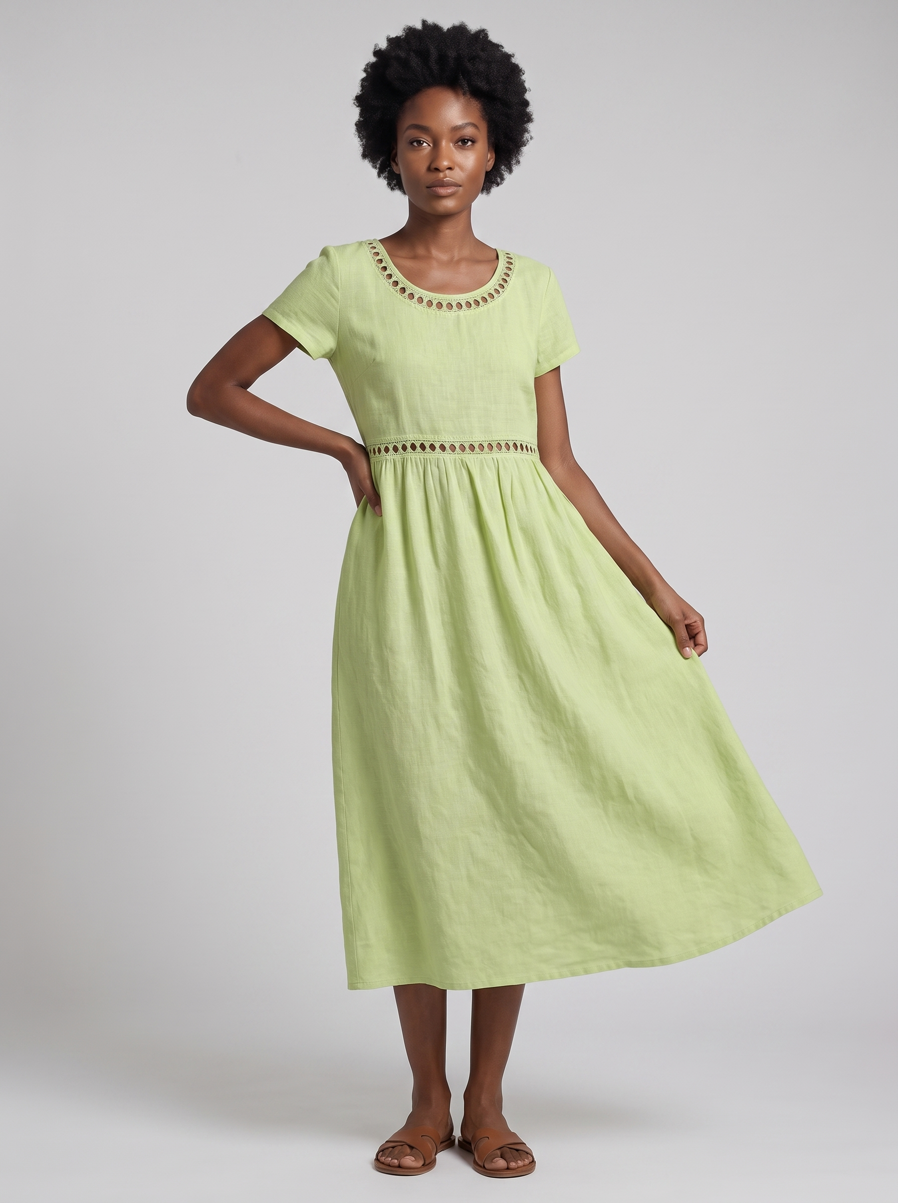 Livia | Vestido Bordado de Lino
