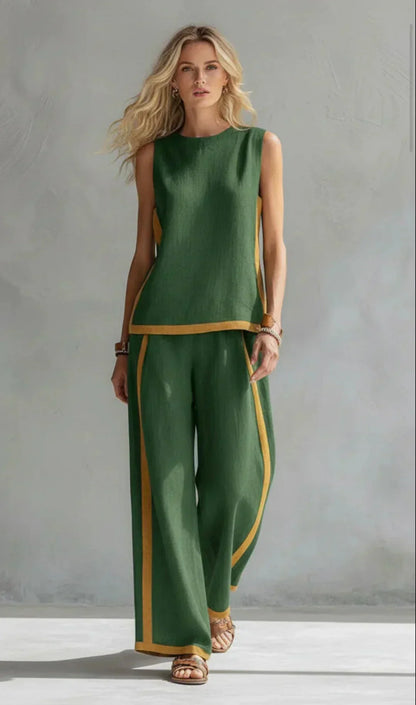 Ursula | Conjunto Chaleco y Pantalón Bicolor