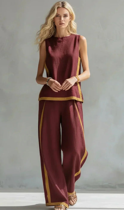 Ursula | Conjunto Chaleco y Pantalón Bicolor