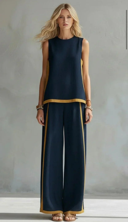 Ursula | Conjunto Chaleco y Pantalón Bicolor