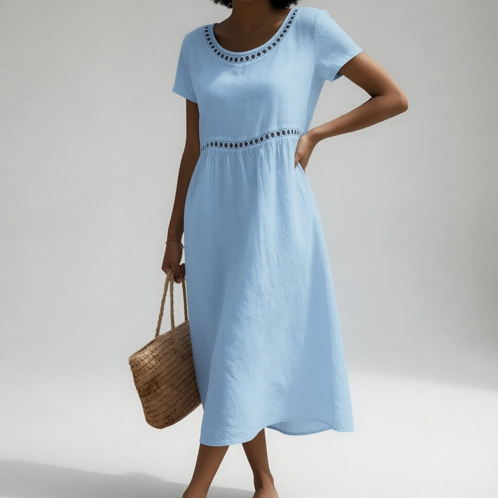 Livia | Vestido Bordado de Lino