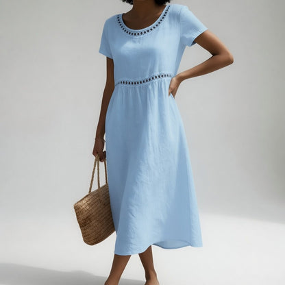 Livia | Vestido Bordado de Lino