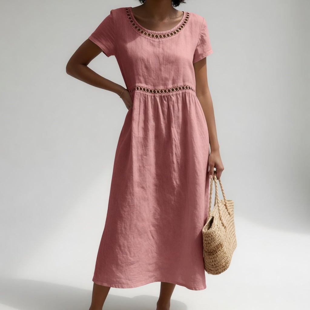 Livia | Vestido Bordado de Lino