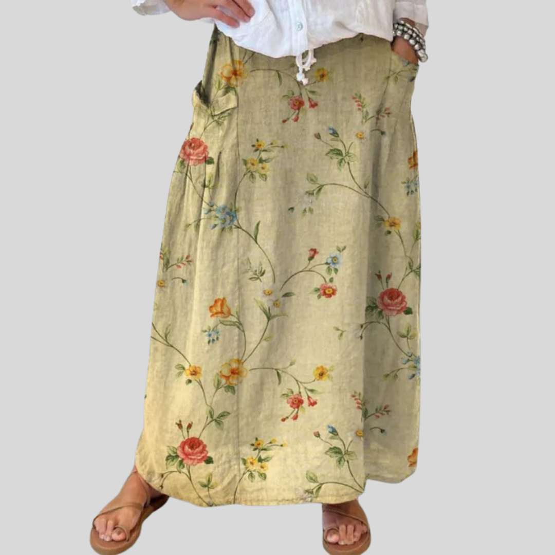 Falda Estampada Ligera Beige
