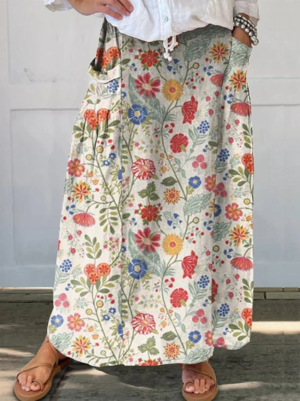 Falda Estampada Ligera Multicolor