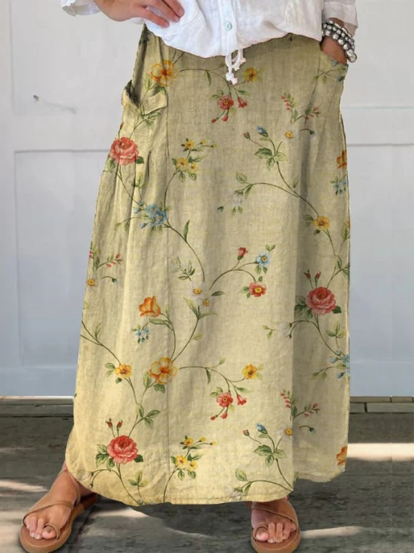 Falda Estampada Ligera Beige