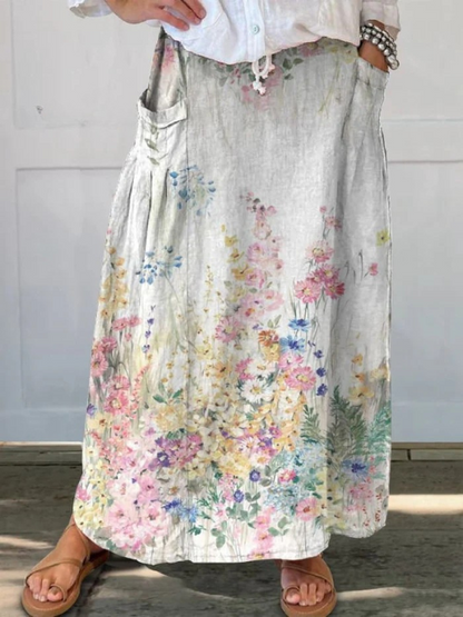 Falda Estampada Ligera Beige