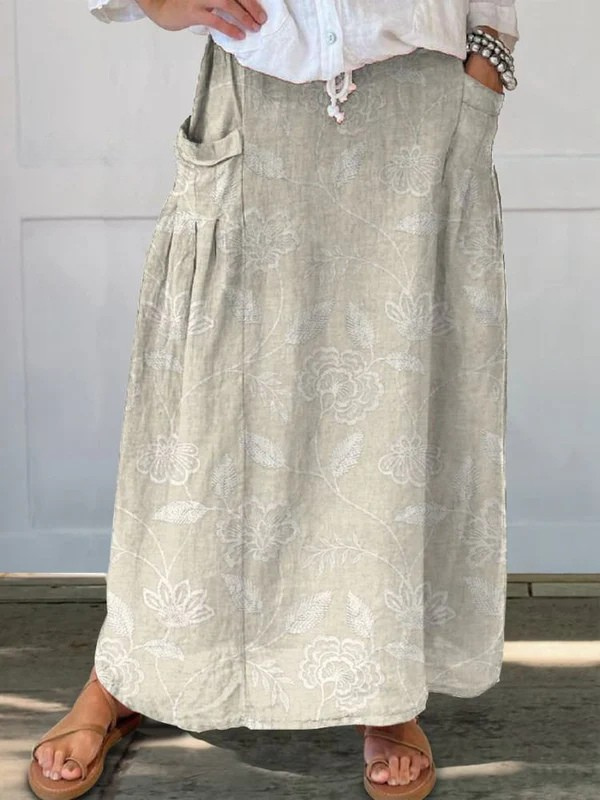 Falda Estampada Ligera Gris