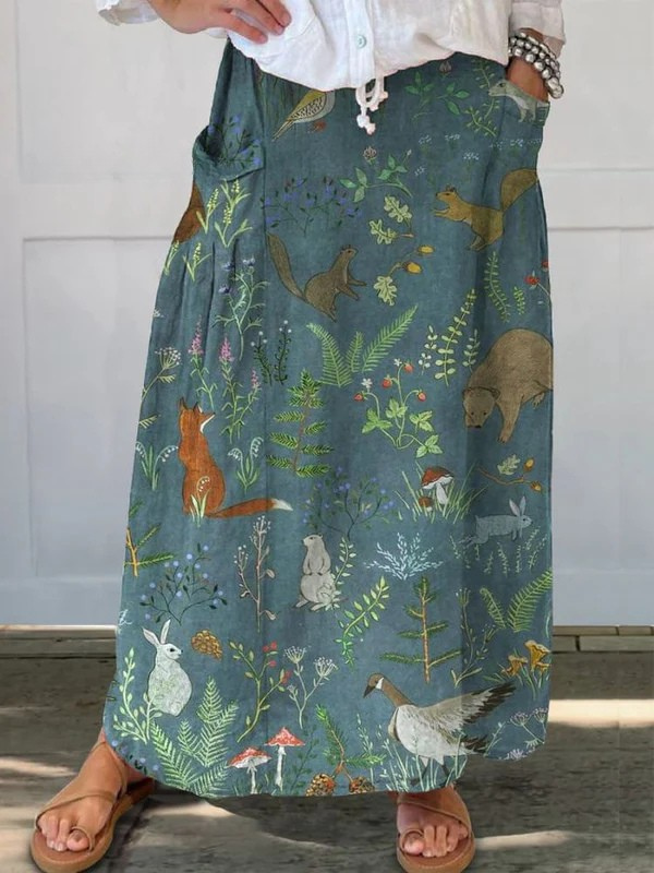 Falda Estampada Ligera Verde