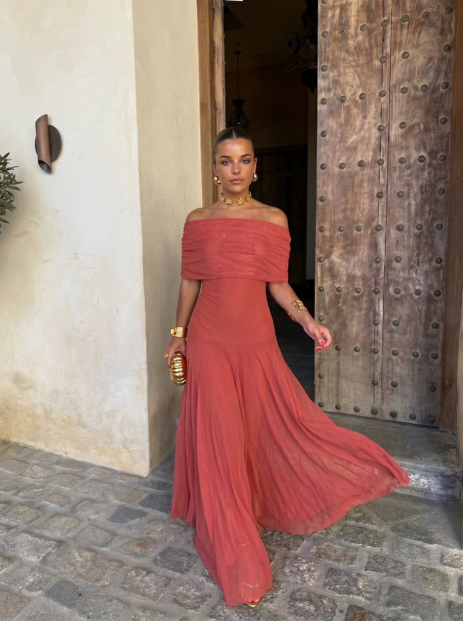 Marzia | Vestido Largo Toledo Hombros Descubiertos
