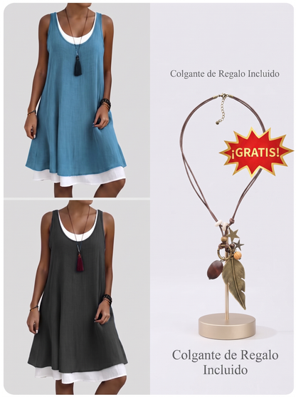 Vestido Camisero Ancho Sin Mangas