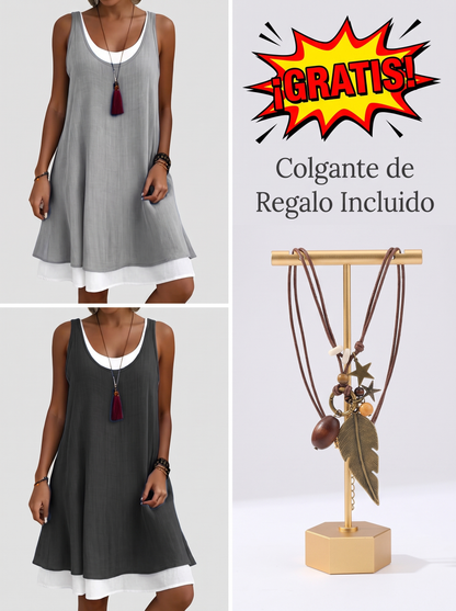Vestido Camisero Ancho Sin Mangas