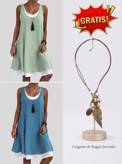 Vestido Camisero Ancho Sin Mangas
